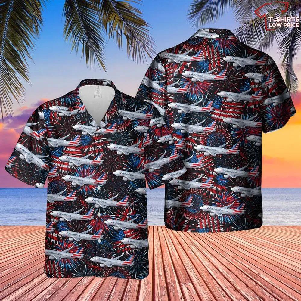 Us Airlines Airbus A319-115 4th Of July Cheap Hawaiian Shirt